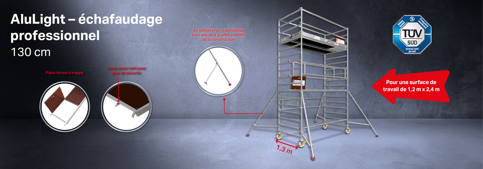 Échafaudages complets de 135 cm