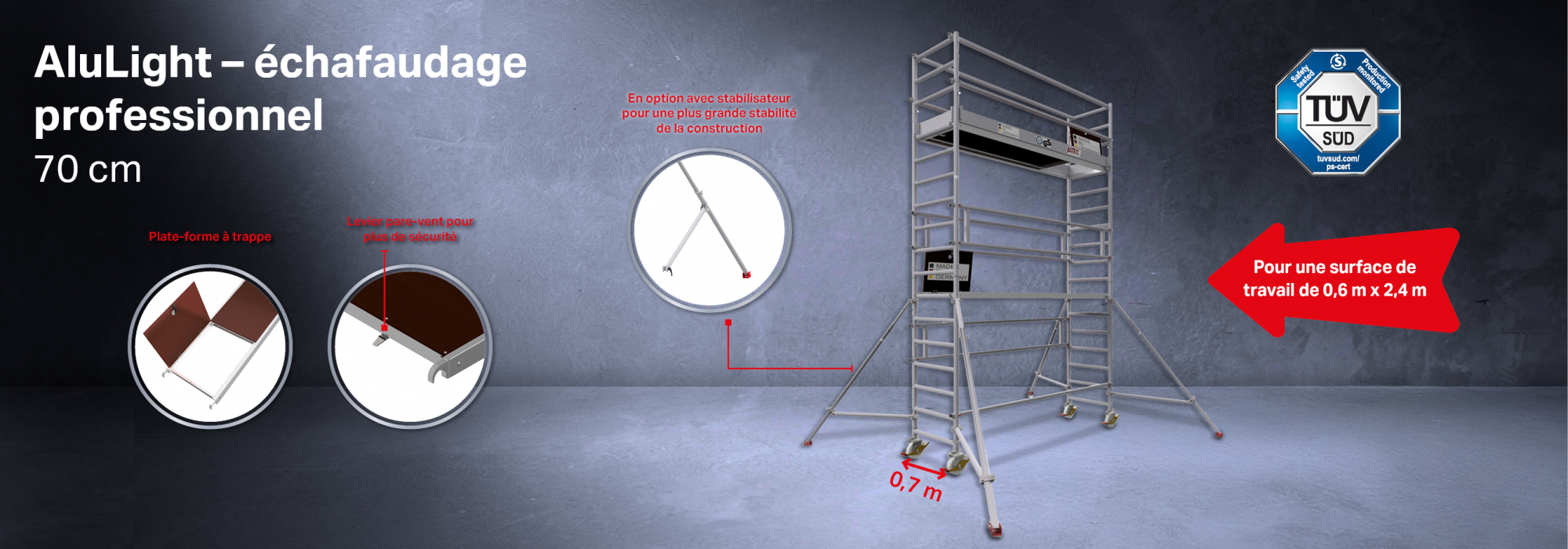 Échafaudages complets de 70 cm