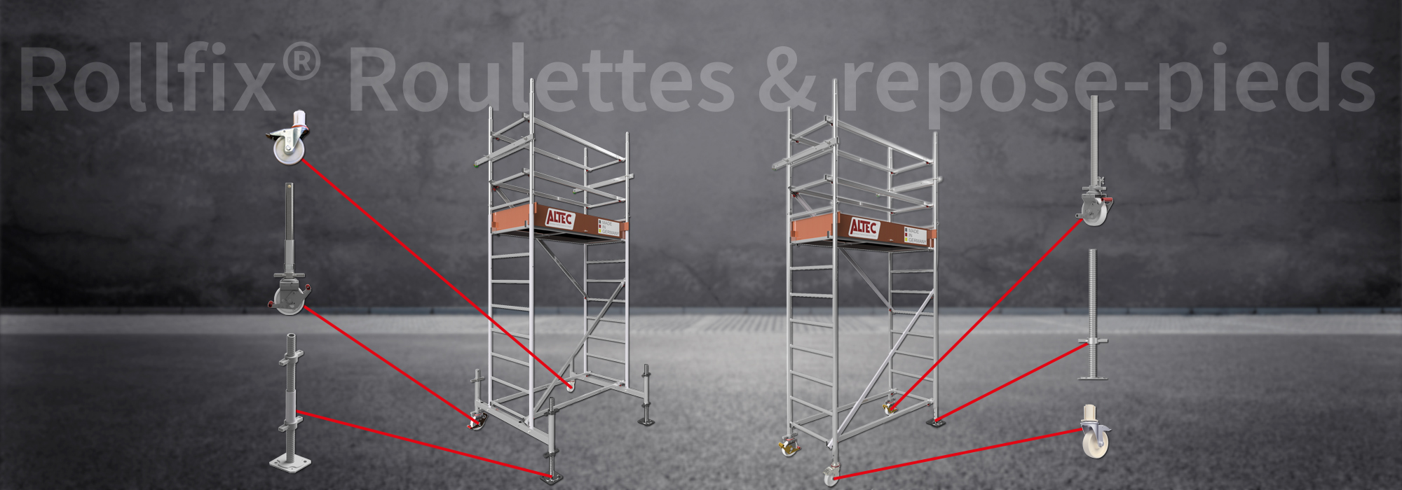 Roulettes et repose-pieds