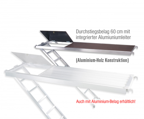 Durchstiegsbelag (Holz) mit integrierter Leiter | AluSprint 